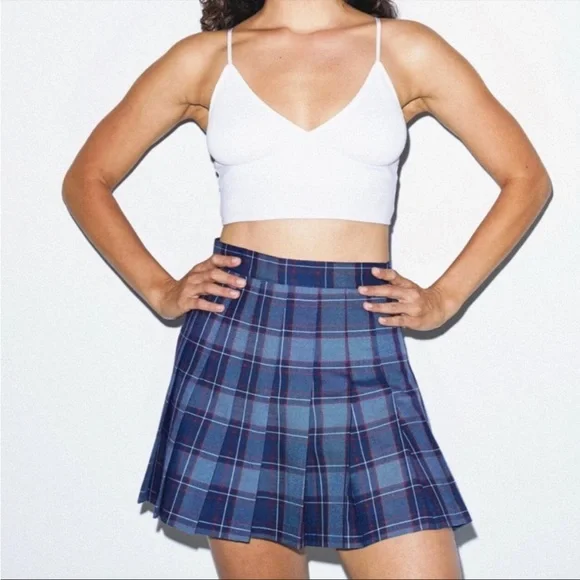 American Apparel Gabardine Plaid Tennis Skirt - Picture 2 of 13